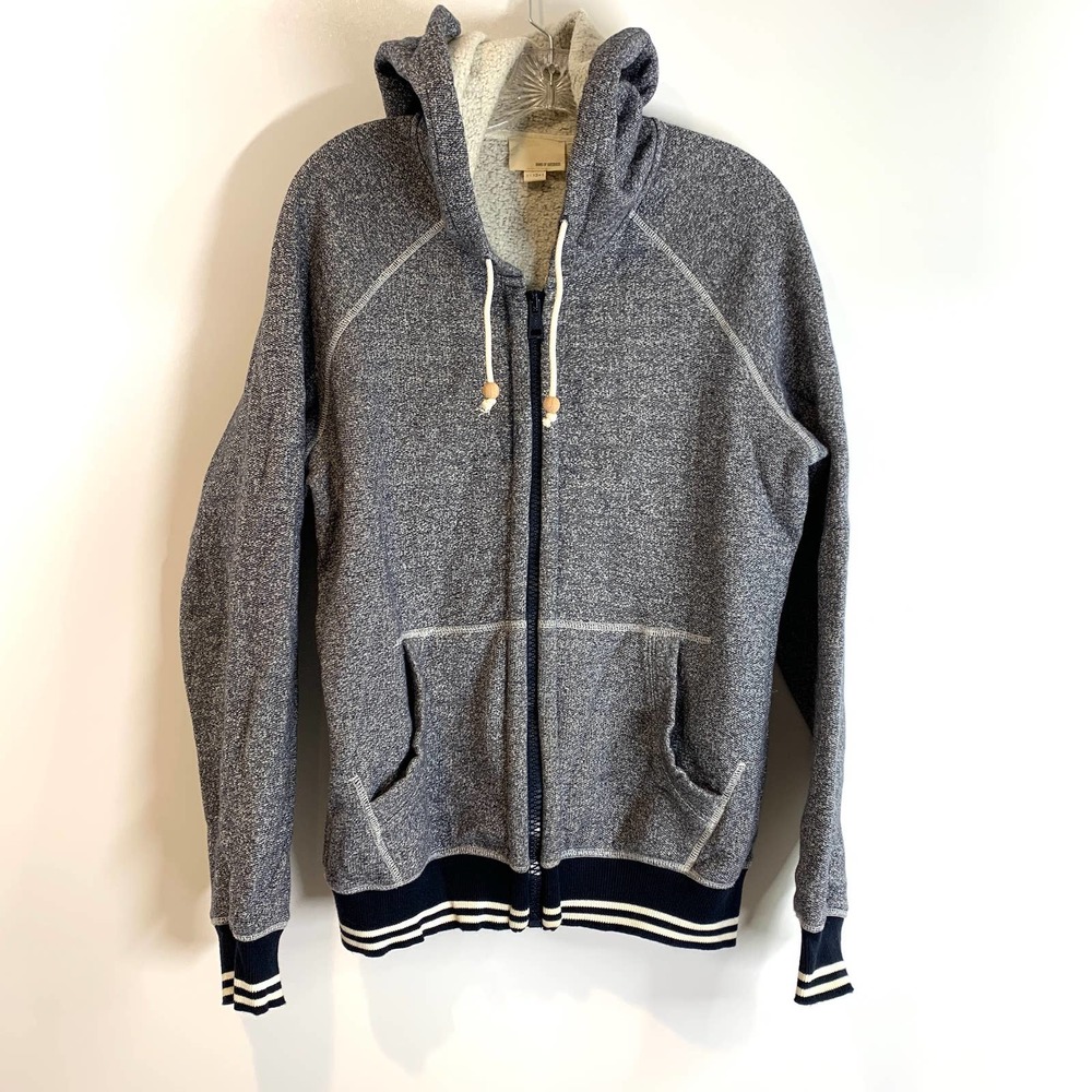 Band Of Outsiders Zip Front Hoodie Navy Melange